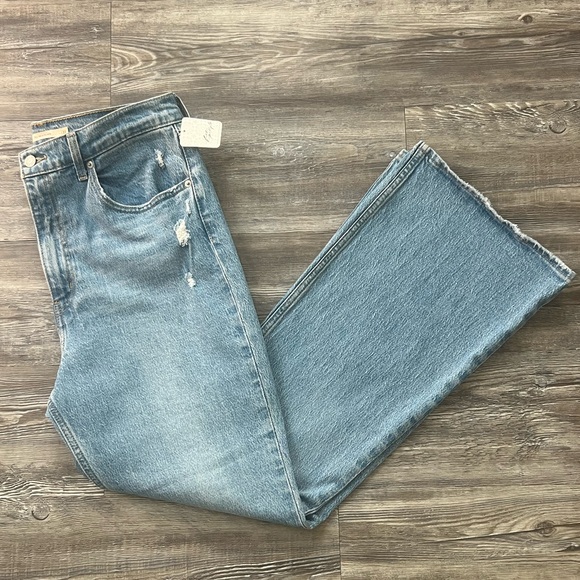 NWT Free People Marine Babe Easy Street Levi Flare Jeans size 31/12 - Picture 13 of 13